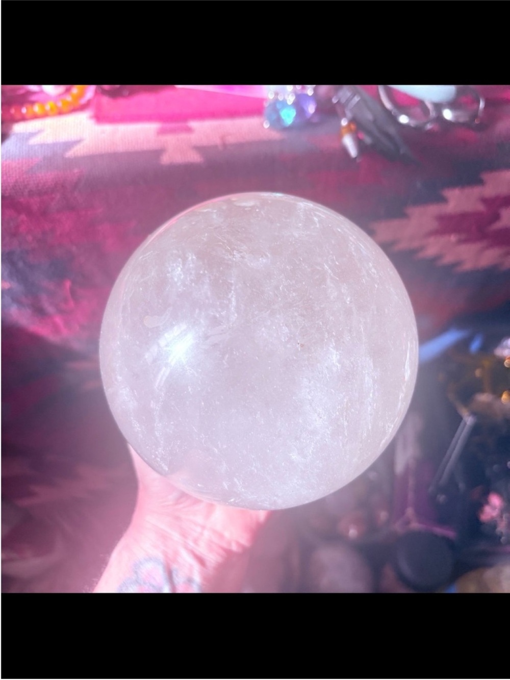 Clear Crystal Sphere Home Accent - Translucent White Decorative Orb